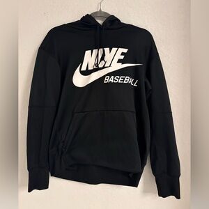 Nike Men's Black and White Baseball Hoodie